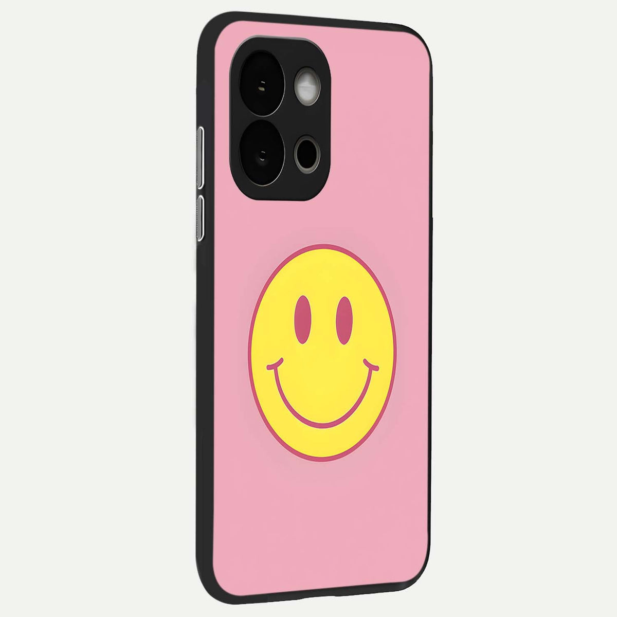 Happy Pink Mood back cover For OnePlus 13S slim fit glass case with vibrant aesthetic design