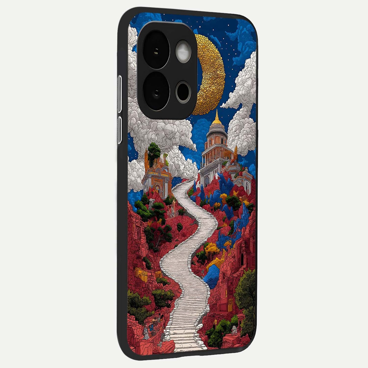Heavenly Moon Path back cover For OnePlus 13S slim fit glass case with vibrant aesthetic design