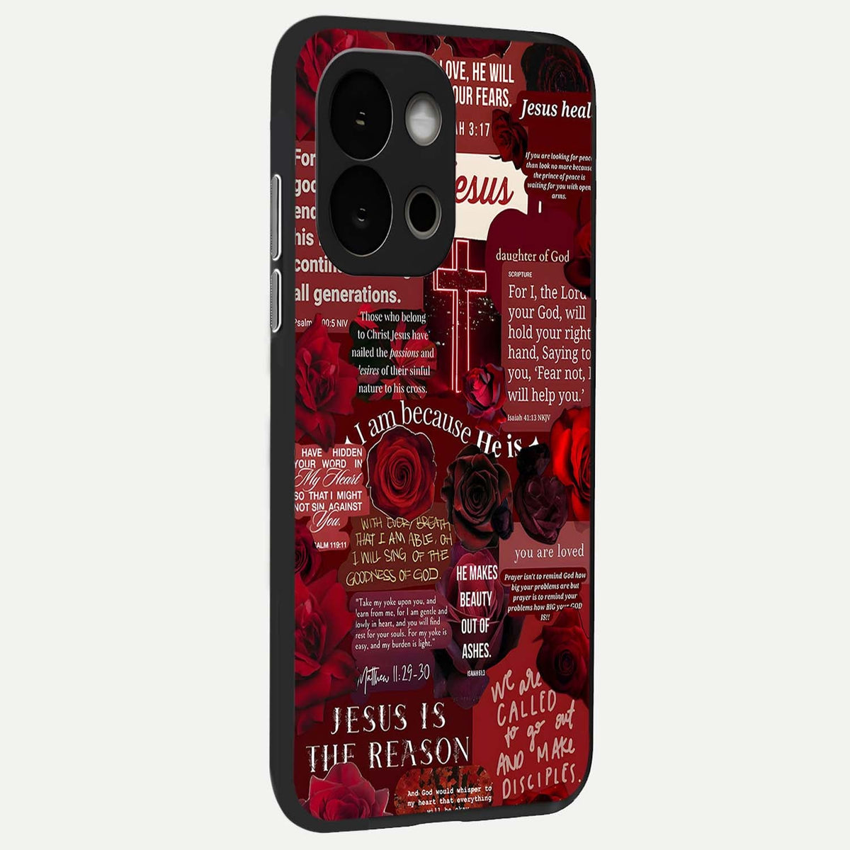 Jesus Love Heals back cover For OnePlus 13S slim fit glass case with vibrant aesthetic design