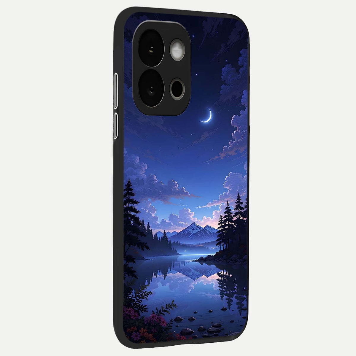 Midnight Lake Peace back cover For OnePlus 13S slim fit glass case with vibrant aesthetic design