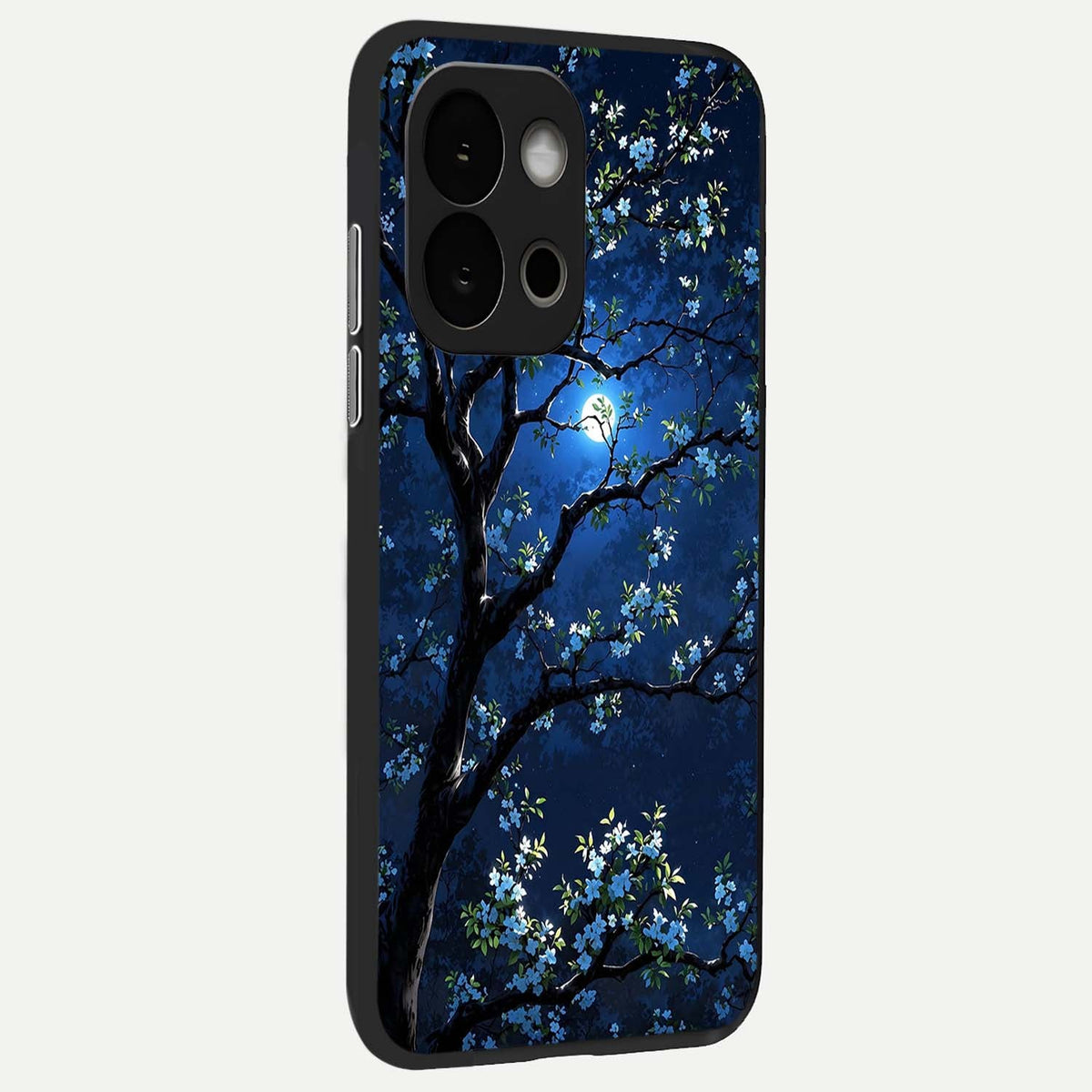 Mystic Floral Night back cover For OnePlus 13S slim fit glass case with vibrant aesthetic design