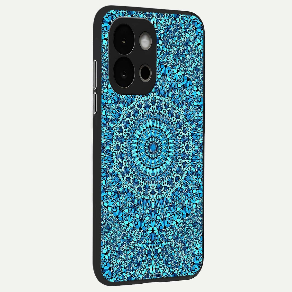 Ocean Bloom Mandala back cover For OnePlus 13S slim fit glass case with vibrant aesthetic design