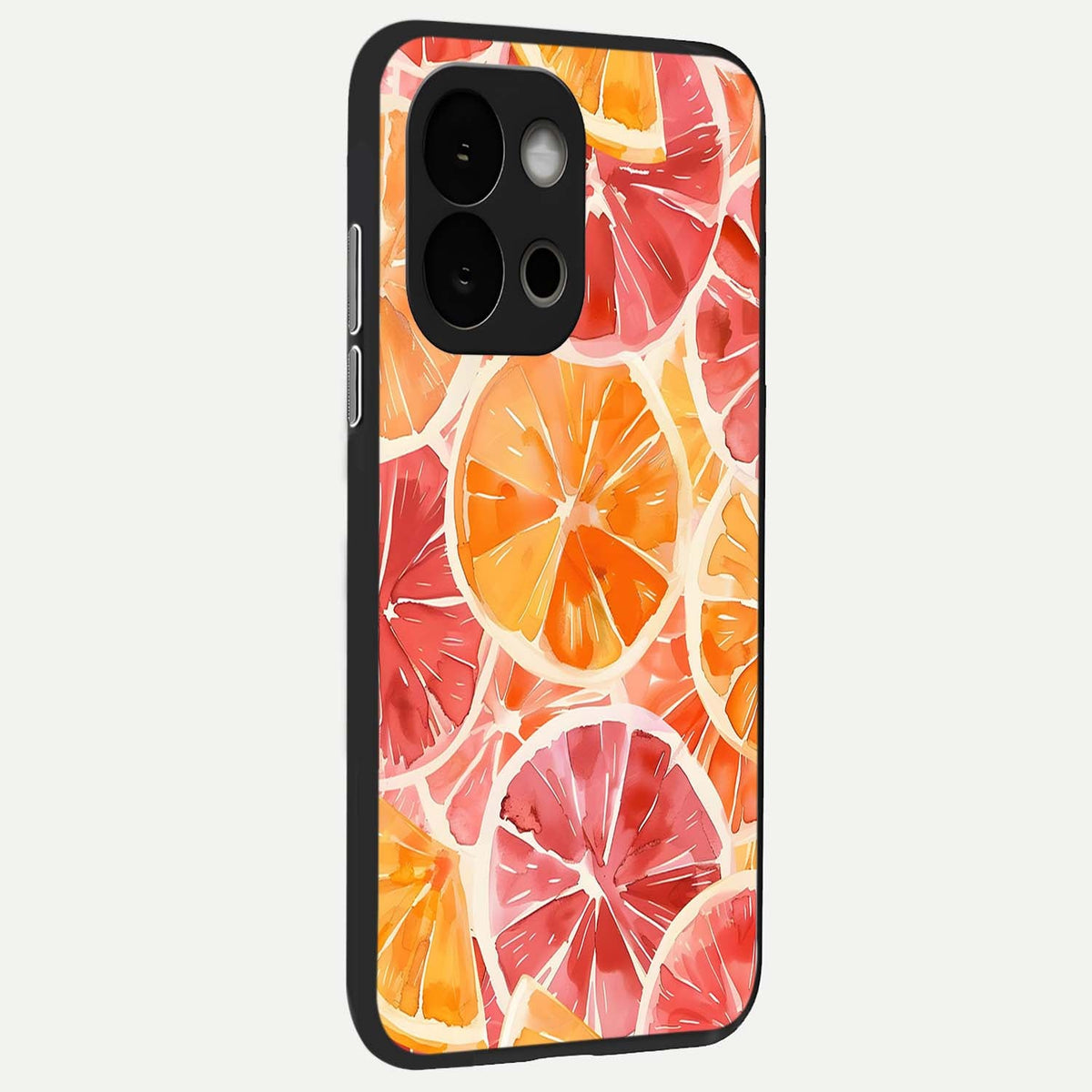 Orange Fruits Pattern back cover For OnePlus 13S slim fit glass case with vibrant aesthetic design