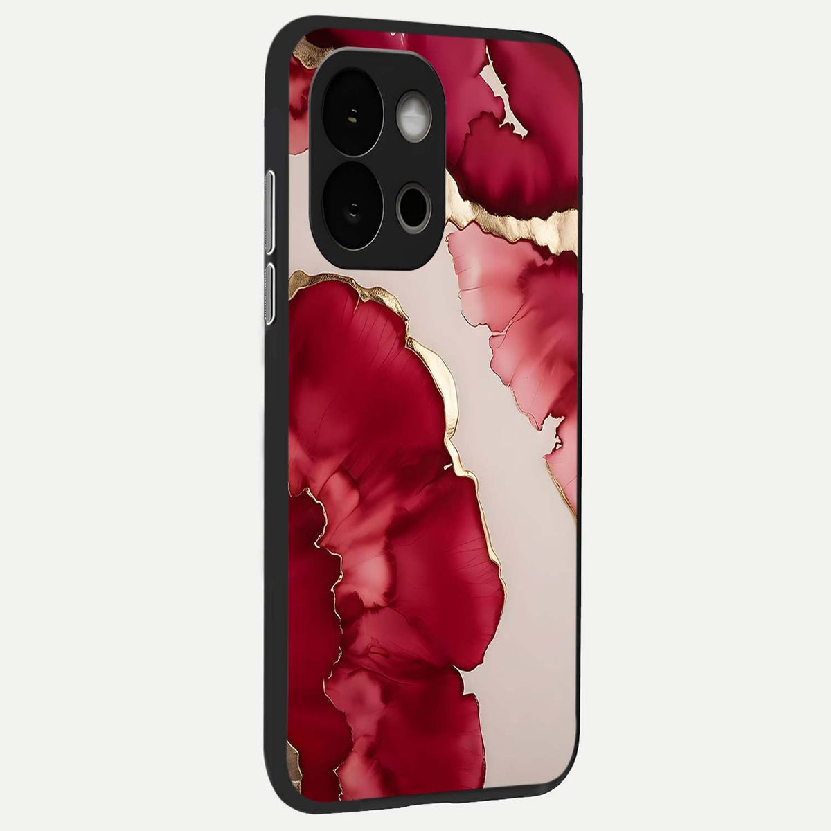 Pink And White Marble back cover For OnePlus 13S slim fit glass case with vibrant aesthetic design