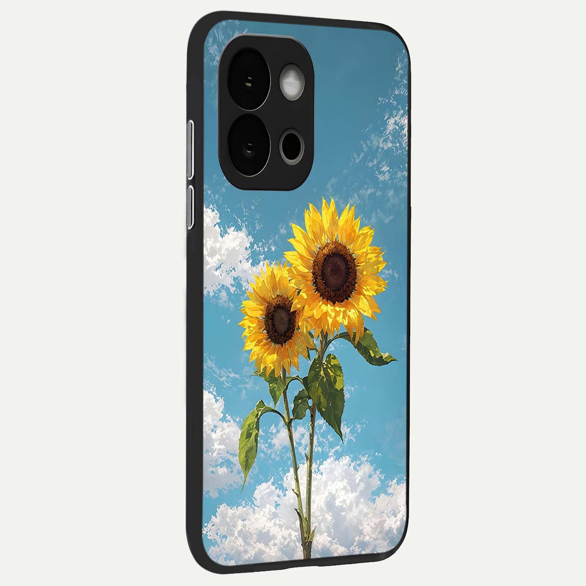 Sunlit Daisy Glow back cover For OnePlus 13S slim fit glass case with vibrant aesthetic design