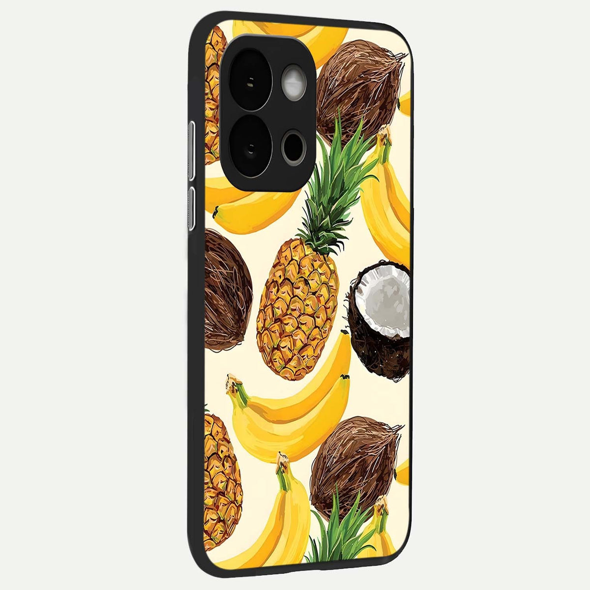 Tropical Fruit Mood back cover For OnePlus 13S slim fit glass case with vibrant aesthetic design