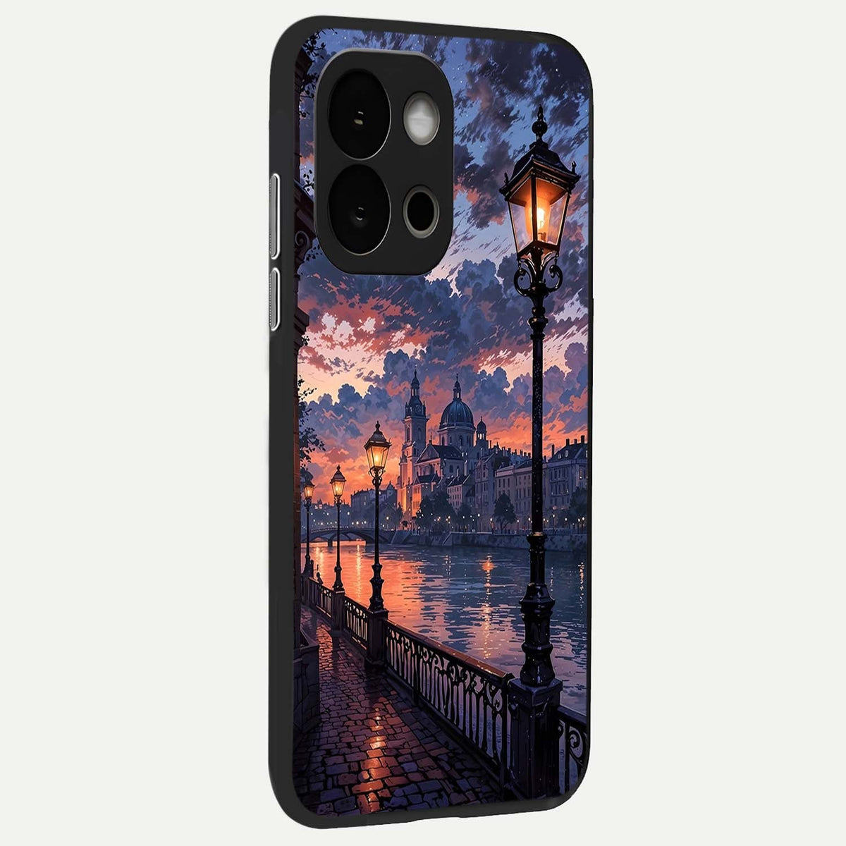 Twilight River Lights back cover For OnePlus 13S slim fit glass case with vibrant aesthetic design