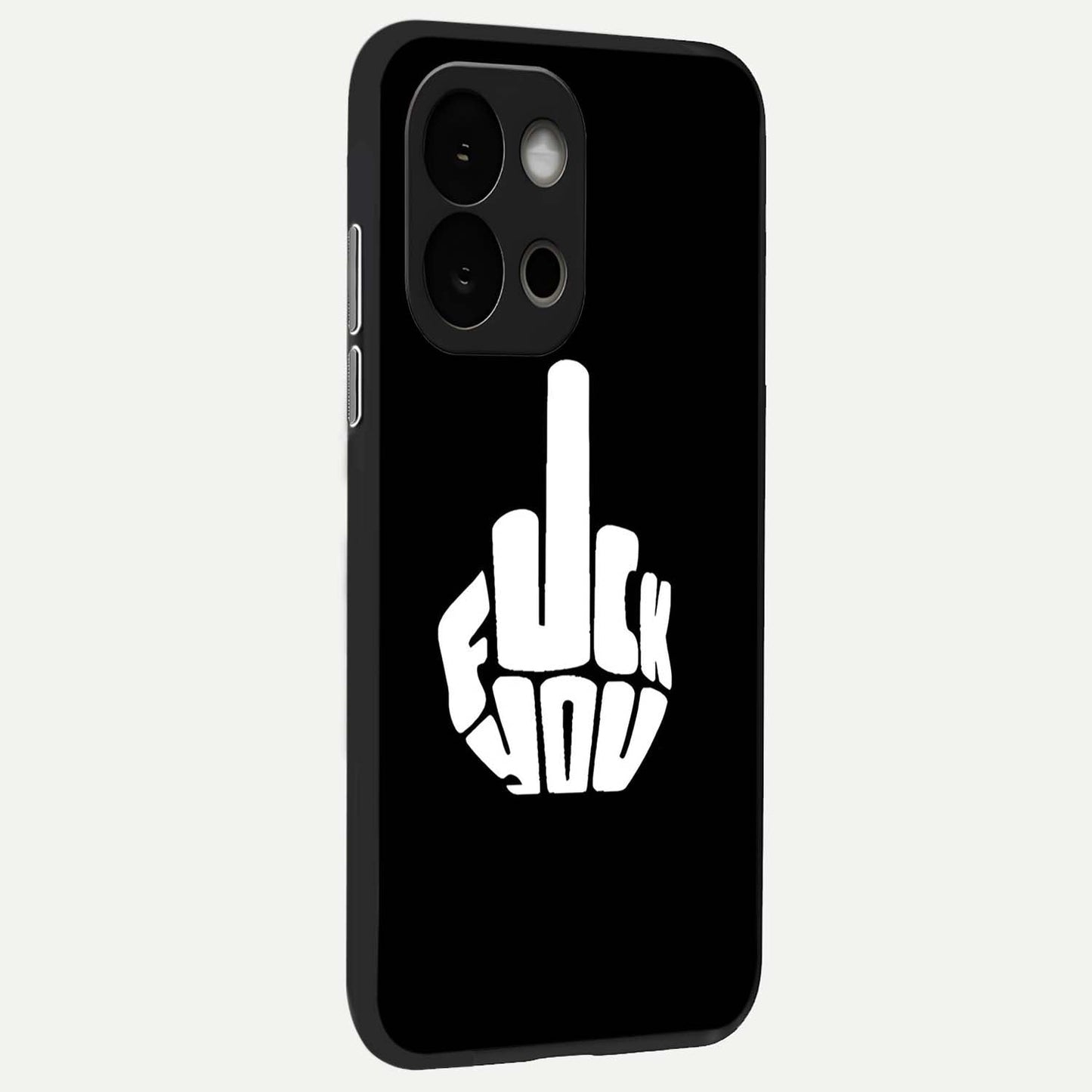 Rebel Mode On Glass Case showing full back design in clean flat view with bold rebel-themed artwork and glossy glass finish.