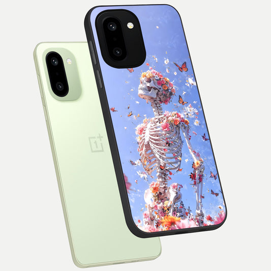 Bloom Beyond Bones phone case For Oneplus 15R showing premium glass back cover with detailed artwork