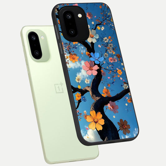 Blossom Dream Sky phone case For Oneplus 15R showing premium glass back cover with detailed artwork