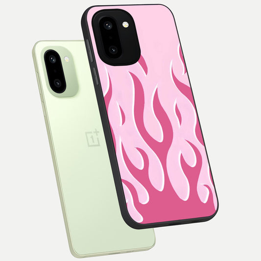 Blush Flame Energy phone case For Oneplus 15R showing premium glass back cover with detailed artwork