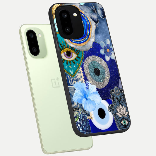 Celestial Blue Vision phone case For Oneplus 15R showing premium glass back cover with detailed artwork