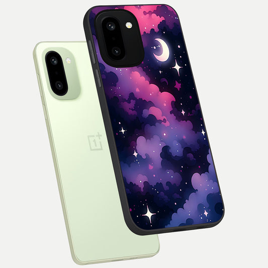 Celestial Moon Magic phone case For Oneplus 15R showing premium glass back cover with detailed artwork