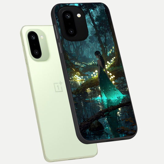 Enchanted Forest Glow phone case For Oneplus 15R showing premium glass back cover with detailed artwork