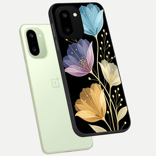Flower Bloom Glow phone case For Oneplus 15R showing premium glass back cover with detailed artwork