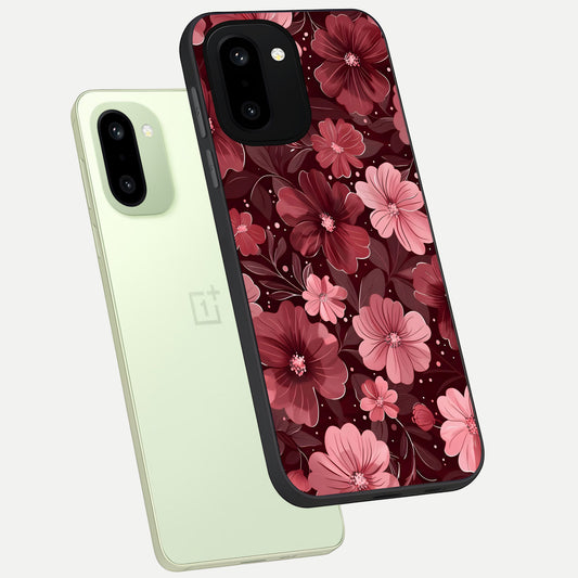 Flower Blush Bloom phone case For Oneplus 15R showing premium glass back cover with detailed artwork