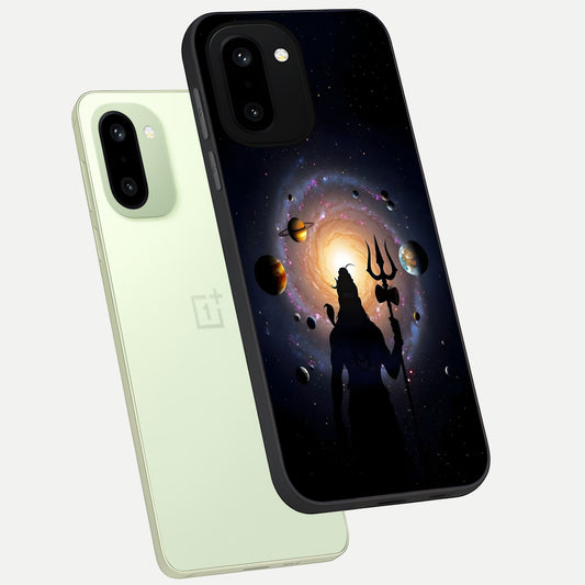Galactic Shiva Vision phone case For Oneplus 15R showing premium glass back cover with detailed artwork