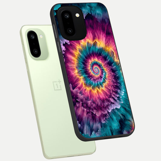 Galactic Spiral Burst phone case For Oneplus 15R showing premium glass back cover with detailed artwork