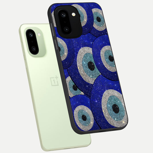 Galaxy Eye Flow phone case For Oneplus 15R showing premium glass back cover with detailed artwork