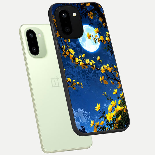 Golden Night Glow phone case For Oneplus 15R showing premium glass back cover with detailed artwork