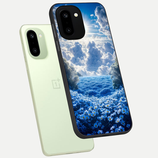 Heavenly Daisy Horizon phone case For Oneplus 15R showing premium glass back cover with detailed artwork