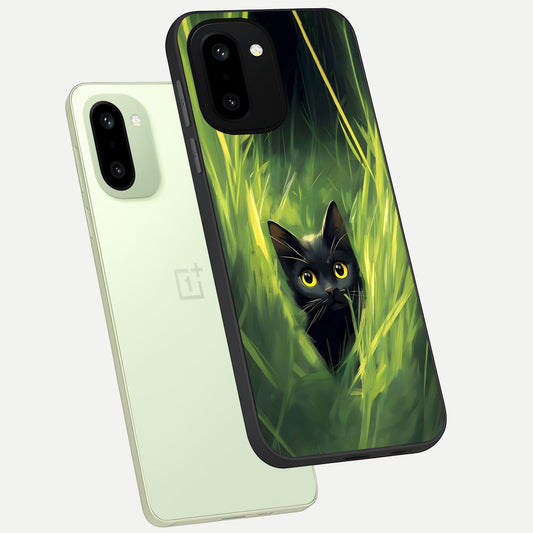 Hidden Cat Whisper phone case For Oneplus 15R showing premium glass back cover with detailed artwork