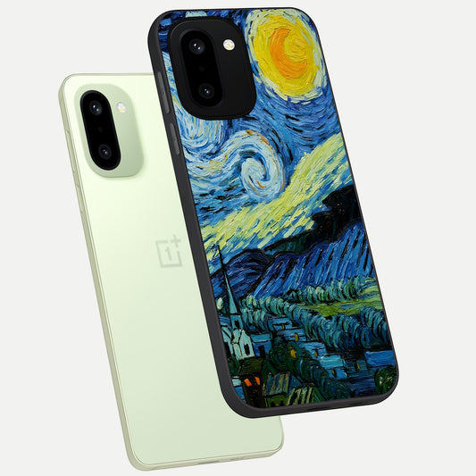 Inspired Van Gogh Art phone case For Oneplus 15R showing premium glass back cover with detailed artwork