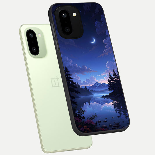 Midnight Lake Peace phone case For Oneplus 15R showing premium glass back cover with detailed artwork