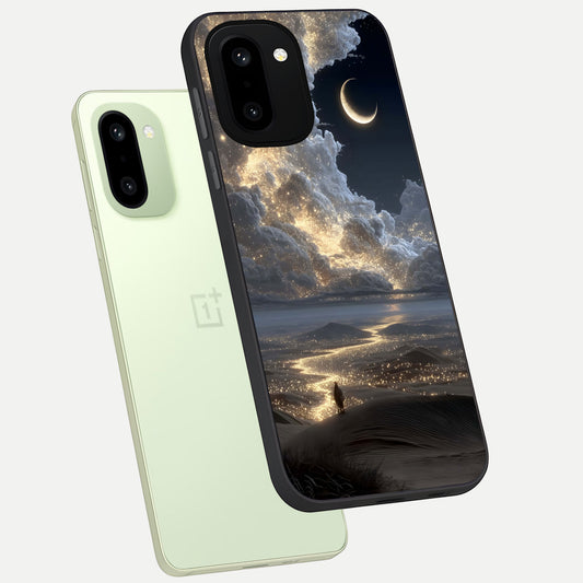Moonlight Spark Path phone case For Oneplus 15R showing premium glass back cover with detailed artwork
