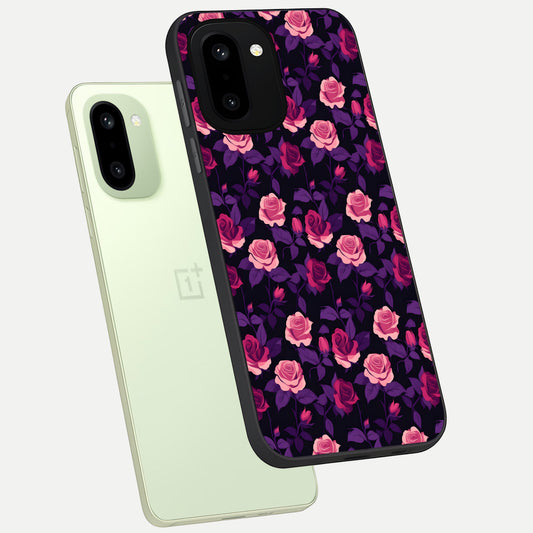 Rose Garden Twilight phone case For Oneplus 15R showing premium glass back cover with detailed artwork