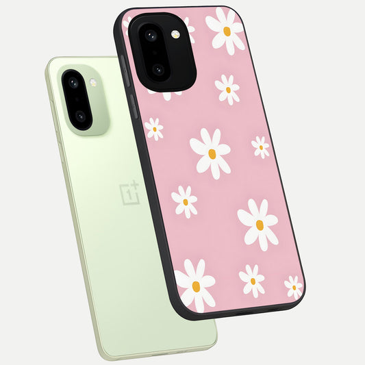 Soft Daisy Bliss phone case For Oneplus 15R showing premium glass back cover with detailed artwork