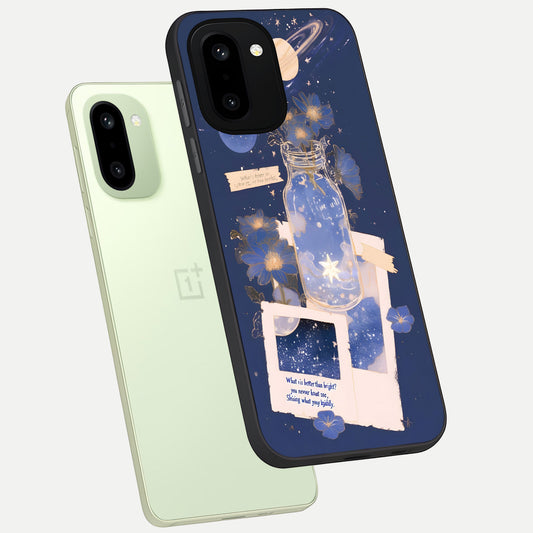 Starlit Cosmic Jar phone case For Oneplus 15R showing premium glass back cover with detailed artwork