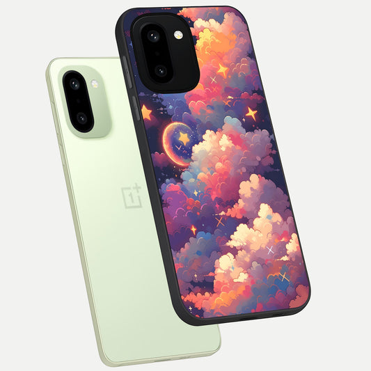 Starlit Dream Clouds phone case For Oneplus 15R showing premium glass back cover with detailed artwork