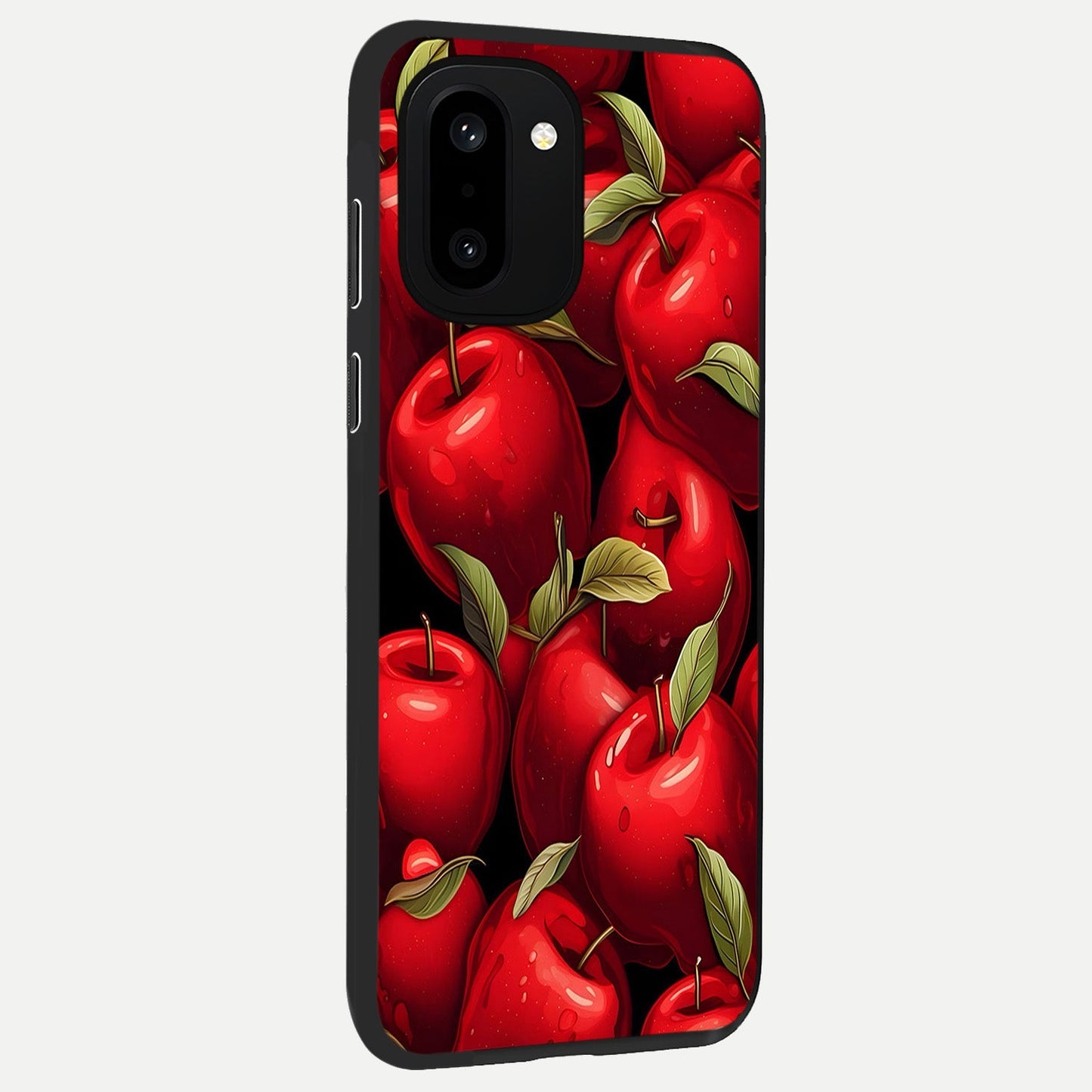 Apple Pattern back cover For Oneplus 15R slim fit glass case with vibrant aesthetic design