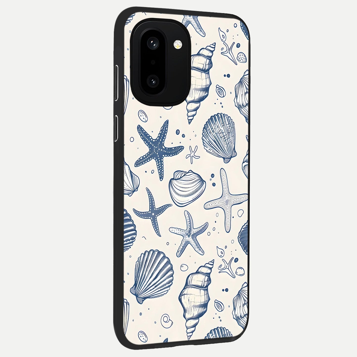 Blue Ocean Outline back cover For Oneplus 15R slim fit glass case with vibrant aesthetic design
