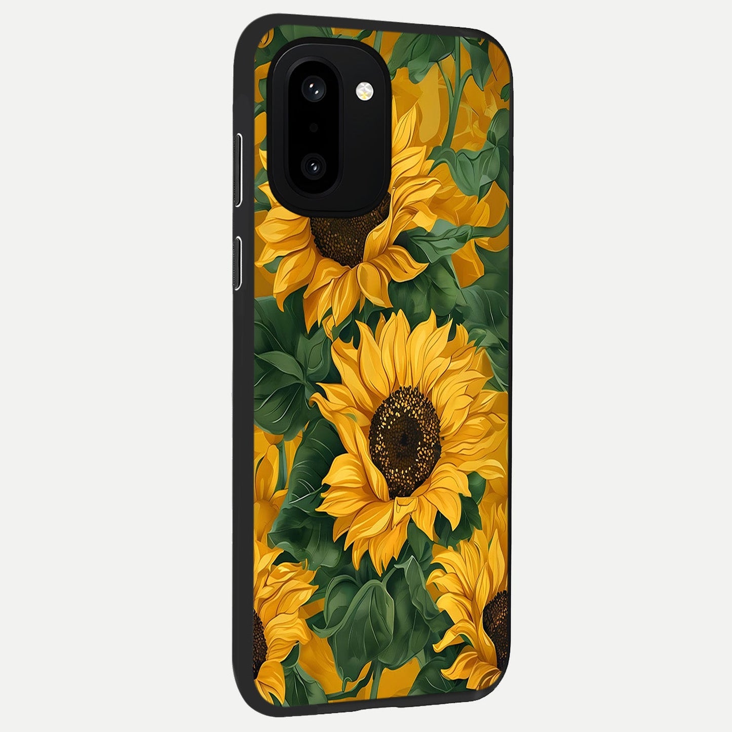 Bright Sunflower Bloom back cover For Oneplus 15R slim fit glass case with vibrant aesthetic design