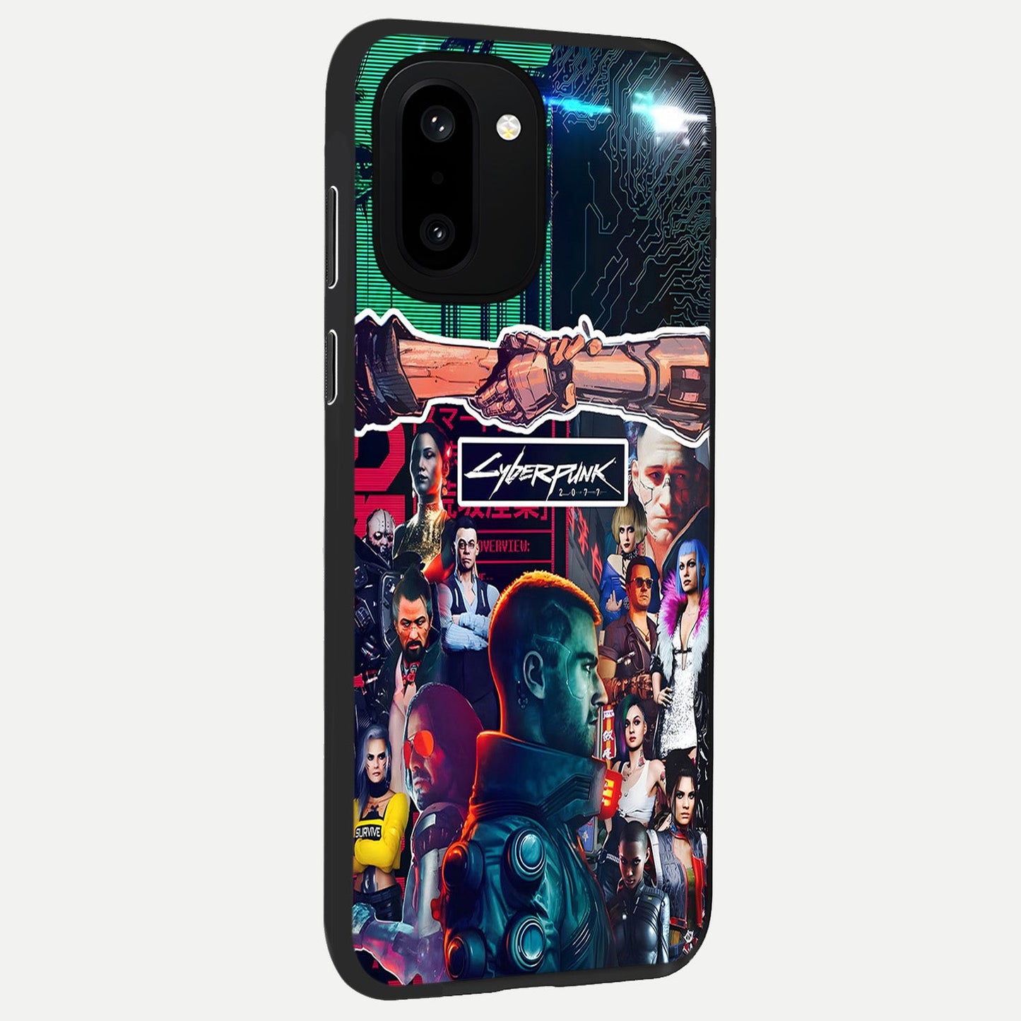 CYBERPUNK Legacy back cover For Oneplus 15R slim fit glass case with vibrant aesthetic design