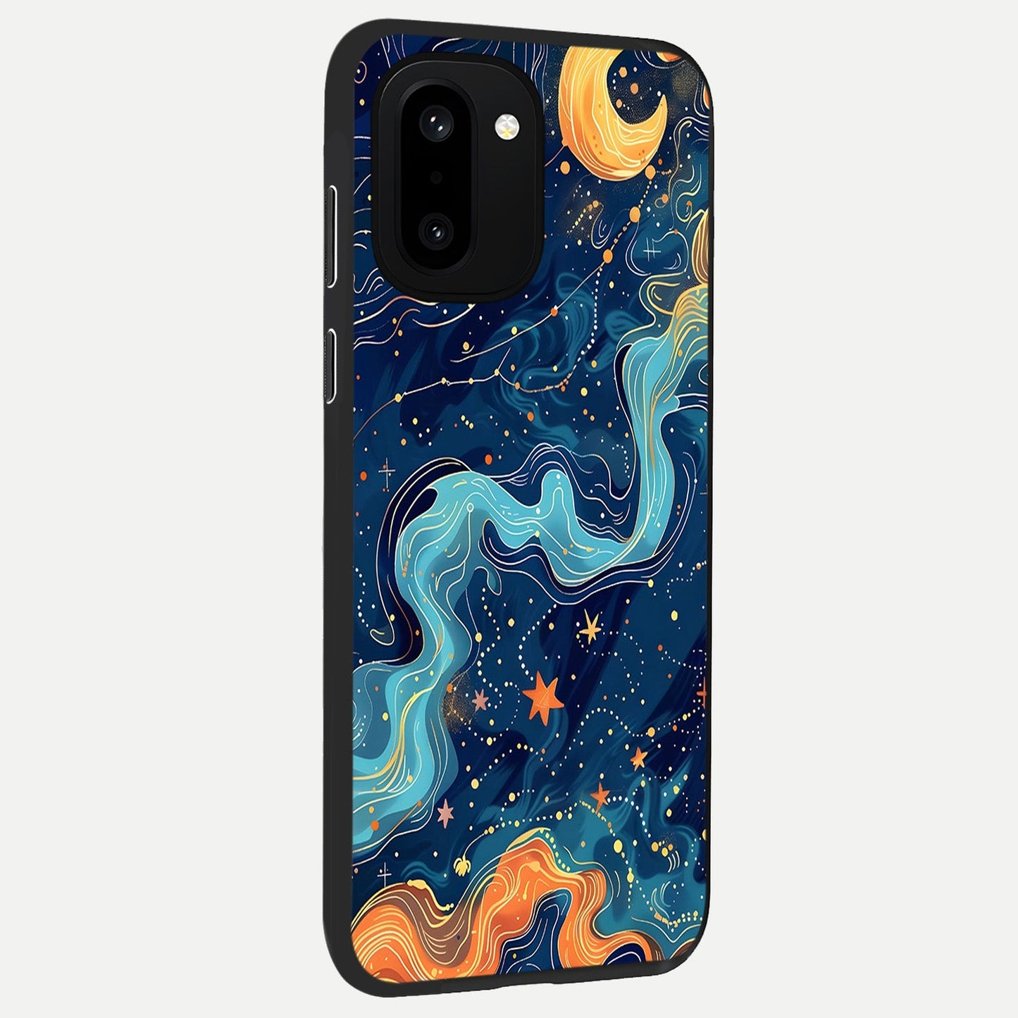 Celestial Dream Flow back cover For Oneplus 15R slim fit glass case with vibrant aesthetic design