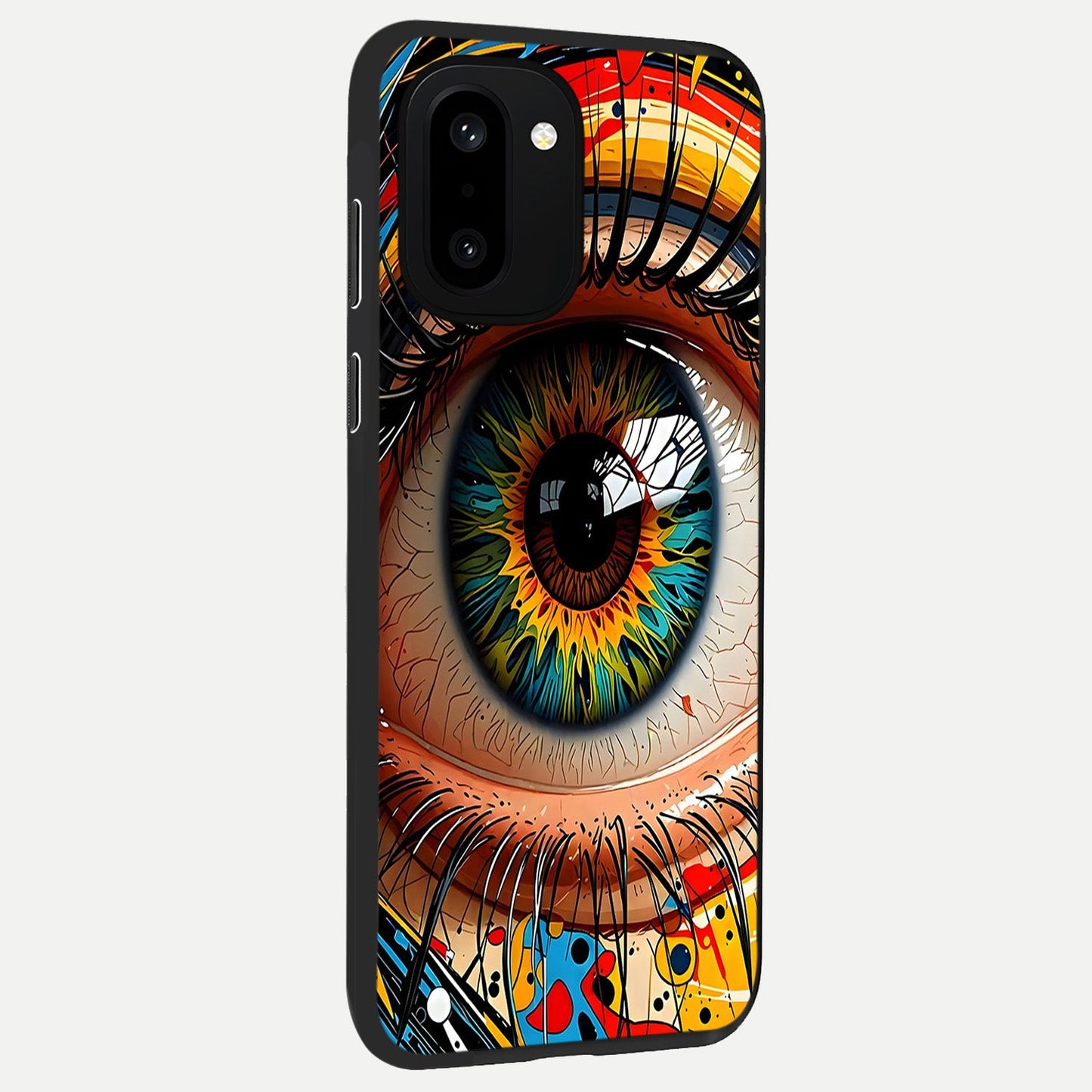 Colorful Eye back cover For Oneplus 15R slim fit glass case with vibrant aesthetic design