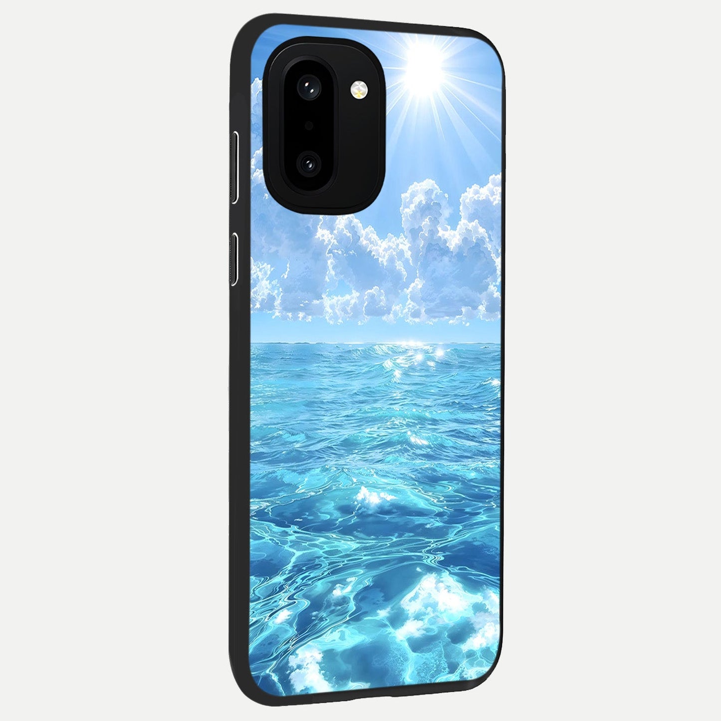 Endless Ocean Horizon back cover For Oneplus 15R slim fit glass case with vibrant aesthetic design