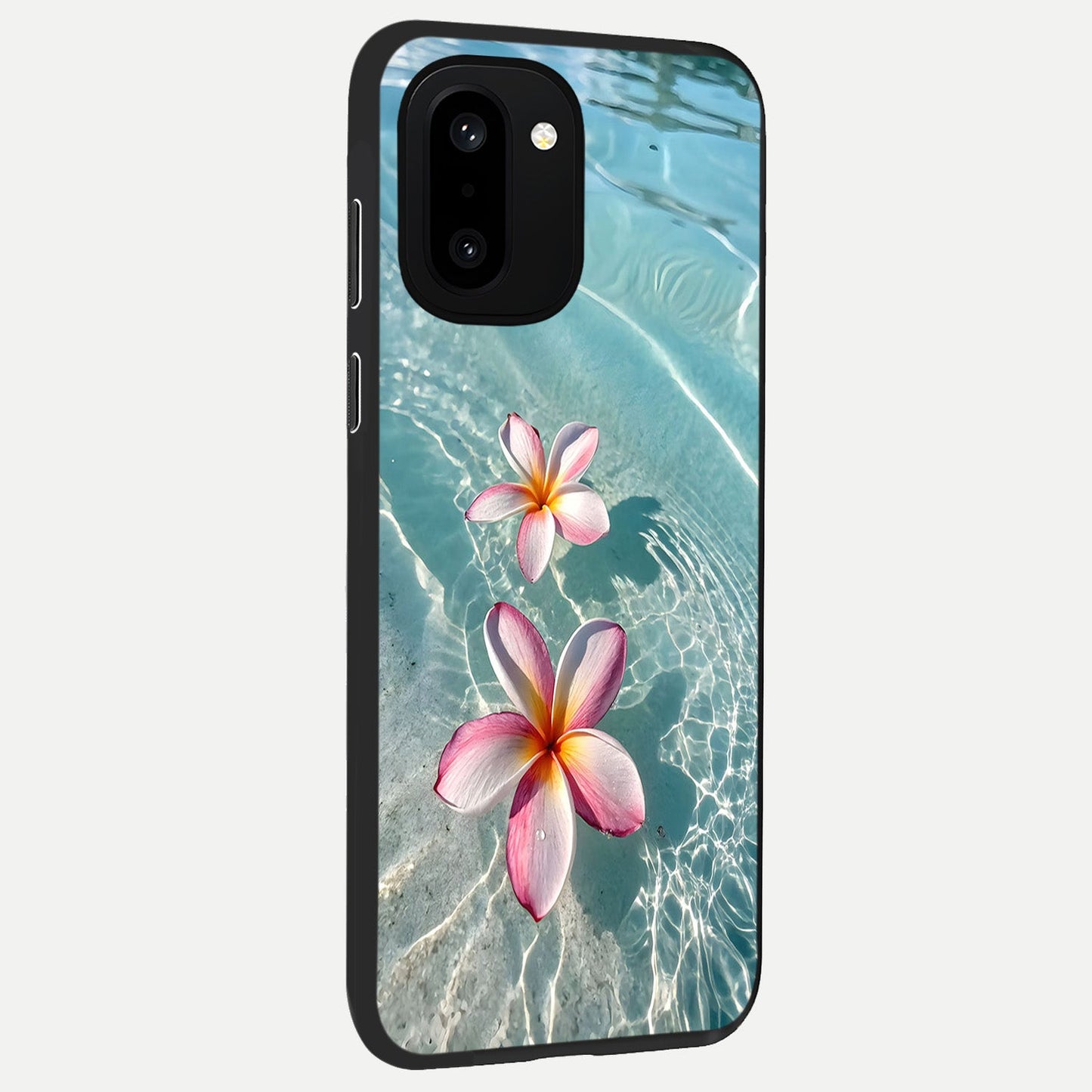 Floating Bloom Bliss back cover For Oneplus 15R slim fit glass case with vibrant aesthetic design