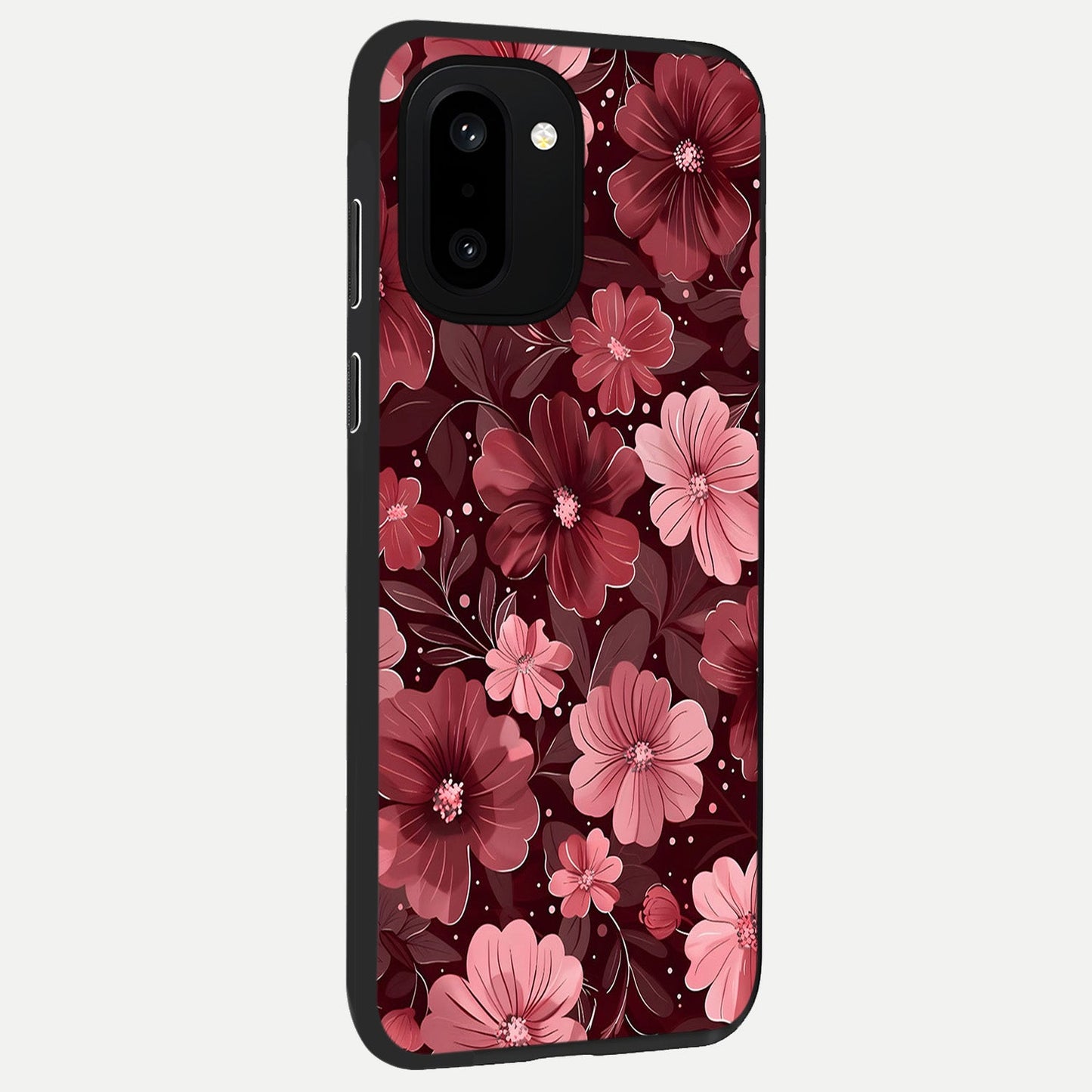 Flower Blush Bloom back cover For Oneplus 15R slim fit glass case with vibrant aesthetic design