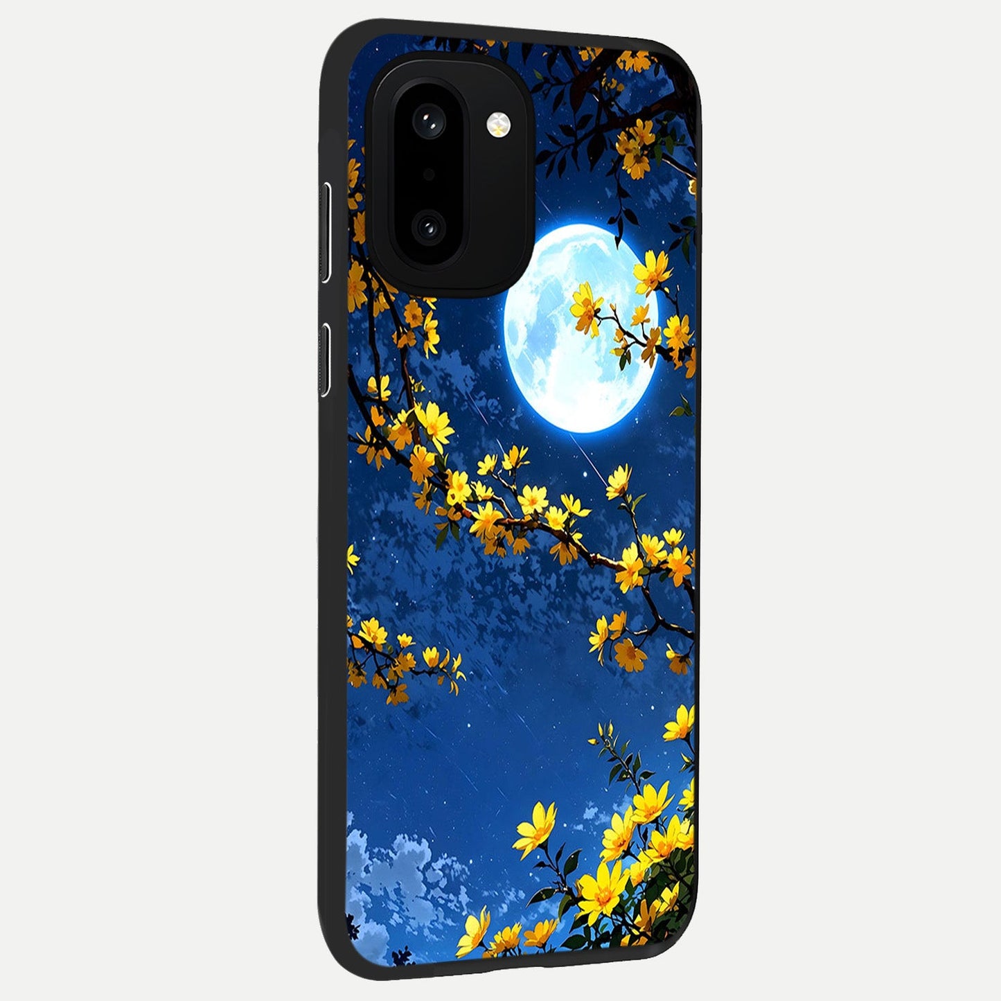 Golden Night Glow back cover For Oneplus 15R slim fit glass case with vibrant aesthetic design