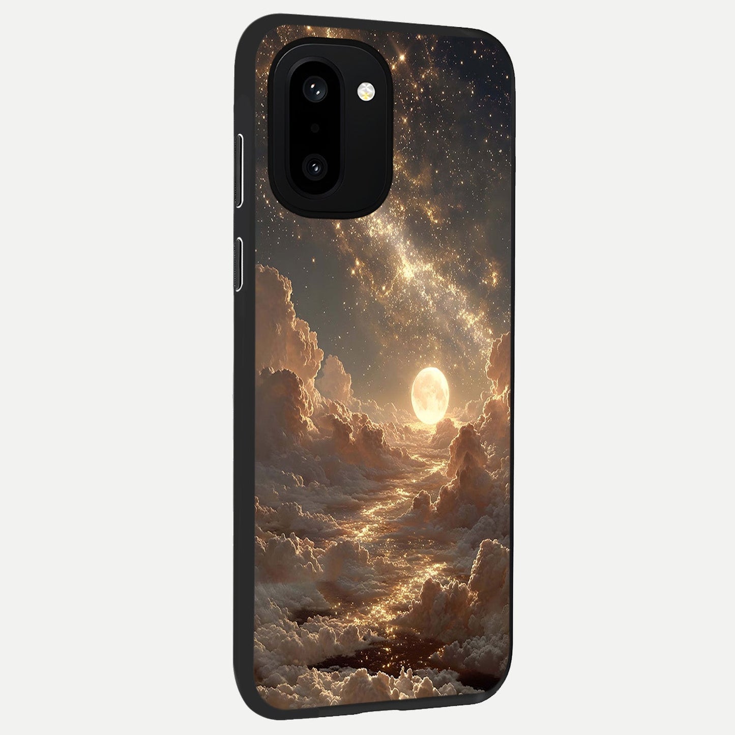 Golden Sky Dream back cover For Oneplus 15R slim fit glass case with vibrant aesthetic design