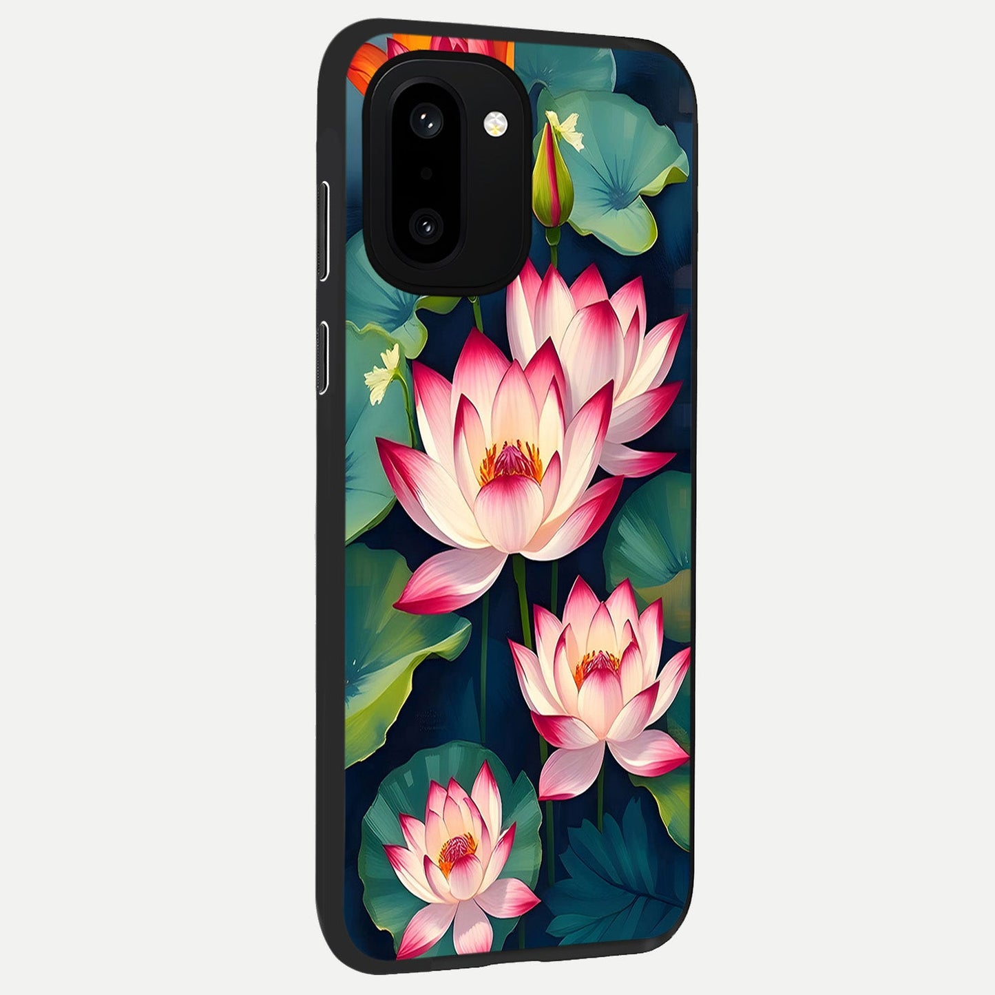 Lotus Dream Serenity back cover For Oneplus 15R slim fit glass case with vibrant aesthetic design