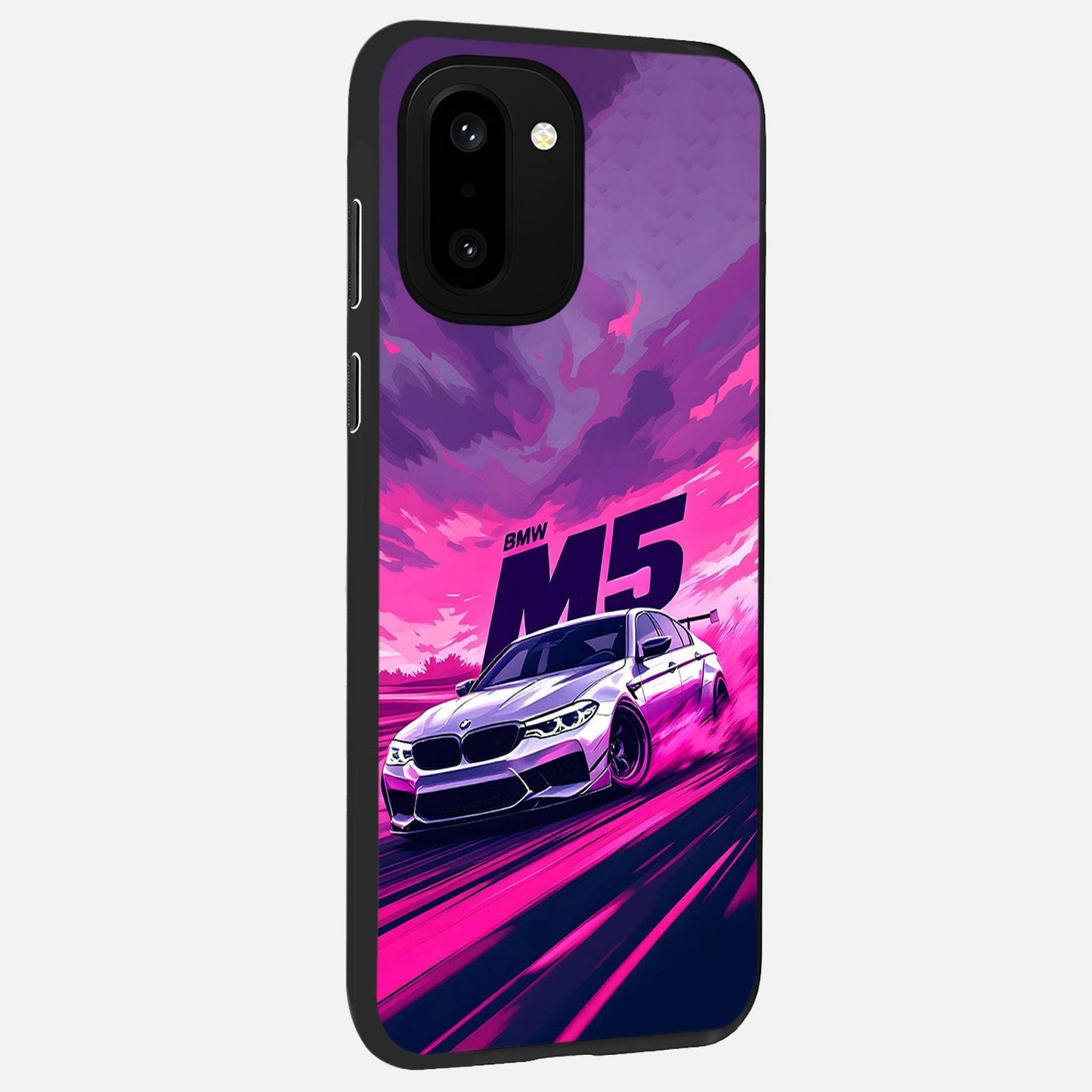 MS Neon Car back cover For Oneplus 15R slim fit glass case with vibrant aesthetic design