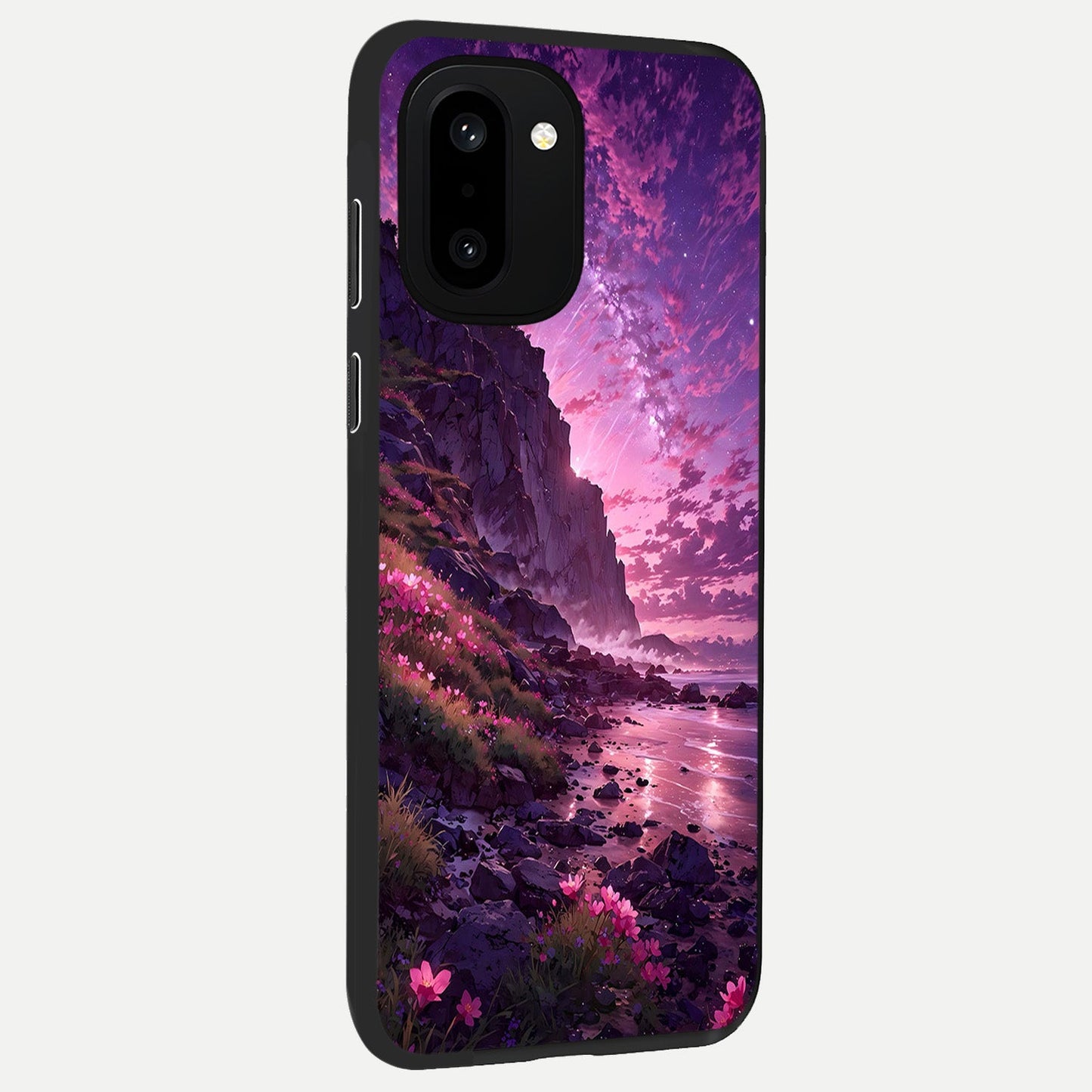 Twilight Blossom Coast back cover For Oneplus 15R slim fit glass case with vibrant aesthetic design