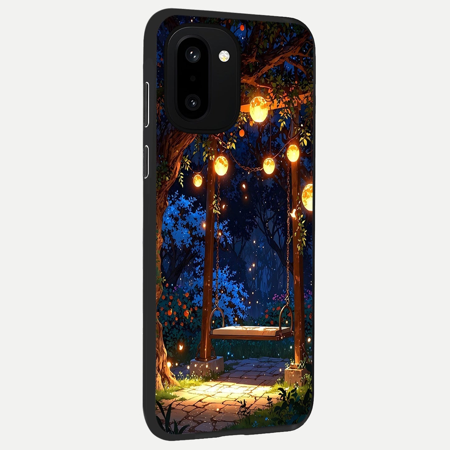 Twilight Garden Swing back cover For Oneplus 15R slim fit glass case with vibrant aesthetic design