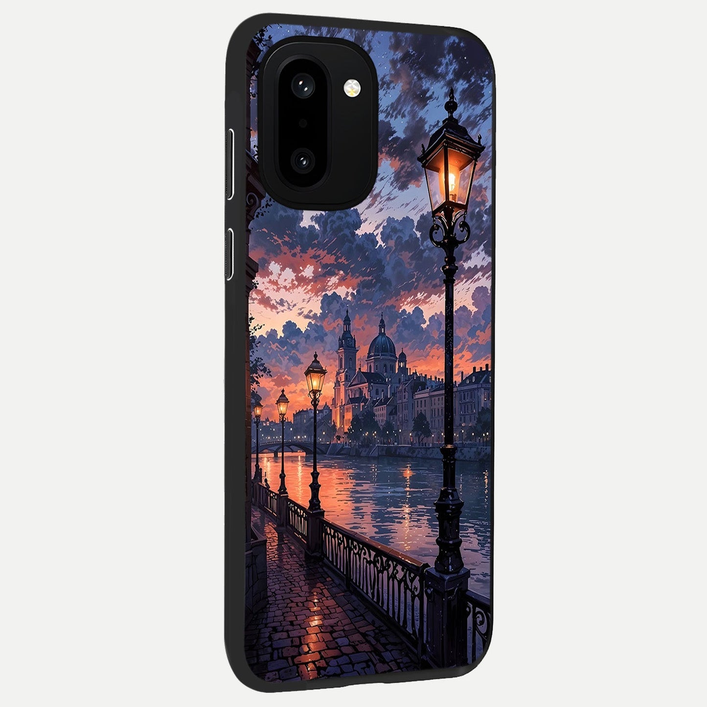 Twilight River Lights back cover For Oneplus 15R slim fit glass case with vibrant aesthetic design