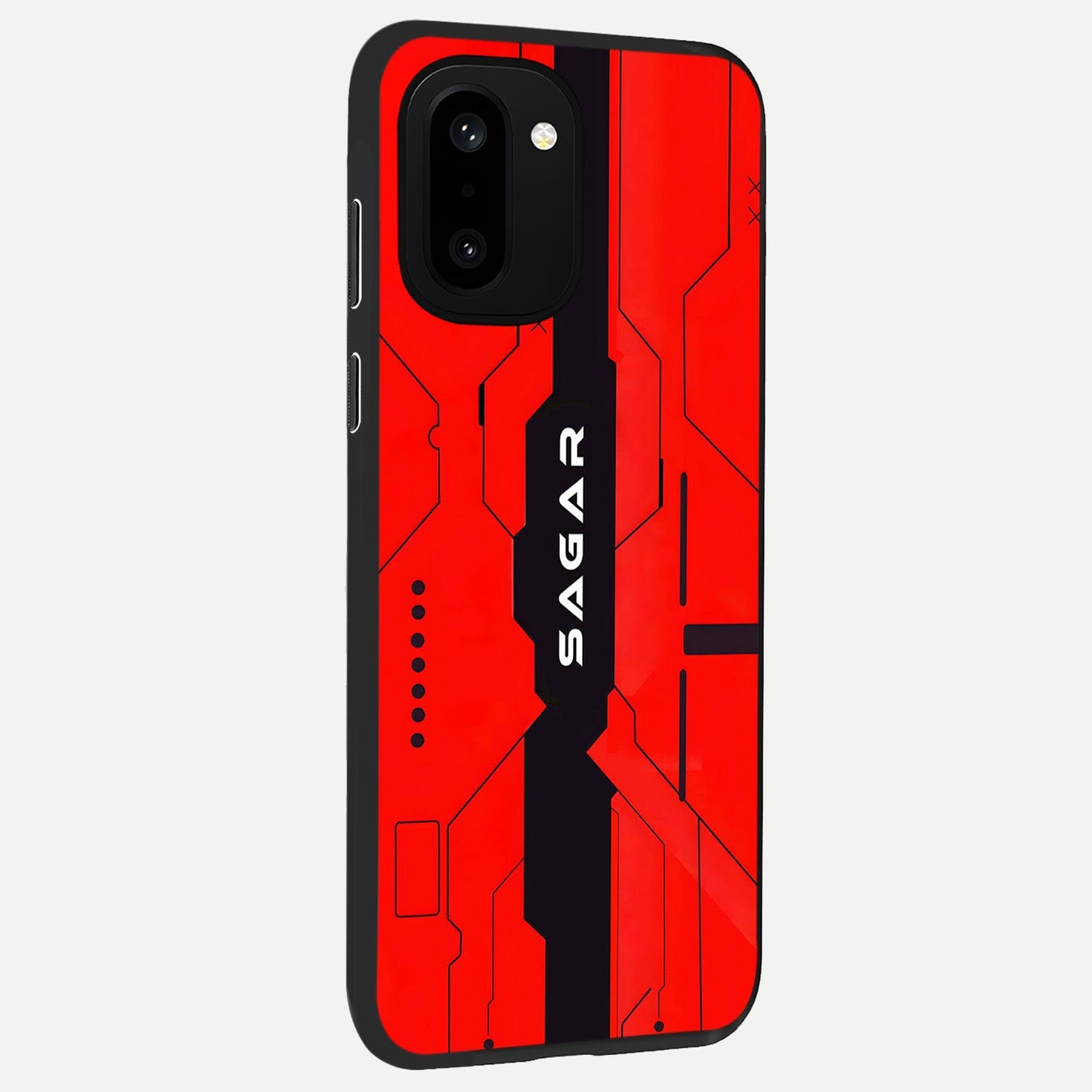 Voltage Rise CYBERPUNK Custom Name back cover For Oneplus 15R slim fit personalized glass case with bold cyberpunk design